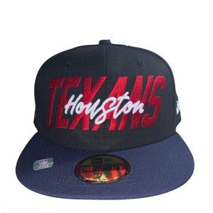 New Era NFL Houston Texans Fitted Hat SidePatch with gray Undervisor two tone